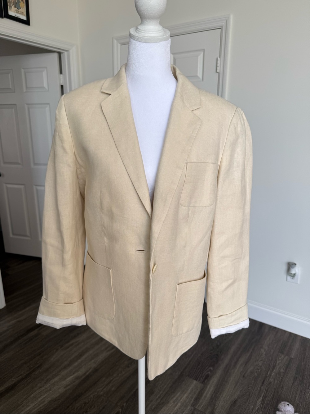 Brooks Brothers Cream Linen Blazer - Lightweight Tailored Jacket